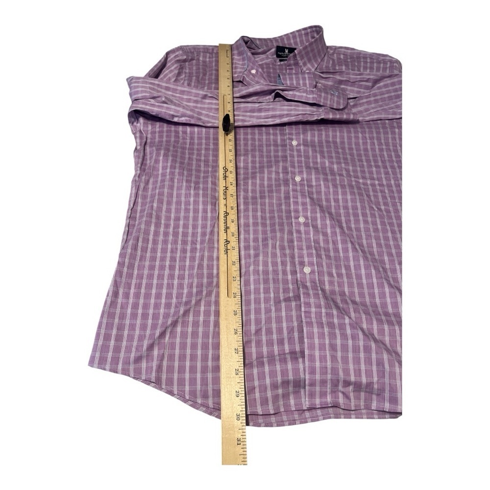 Psycho Bunny Purple/White Plaid Button Down Top Logo On Sleeve Modern Fit SE1 - Picture 4 of 6